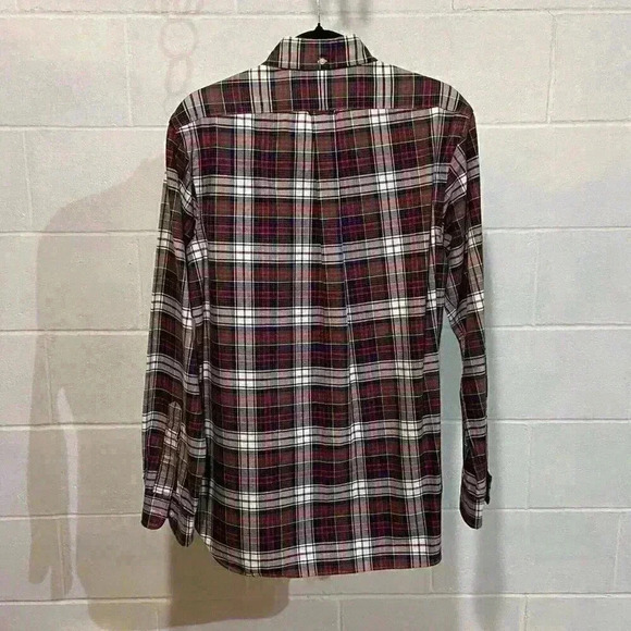 Ralph Lauren Men Button Down LS Shirt MEDIUM Red/Blue Plaid Career Cotton Casual - Picture 2 of 8